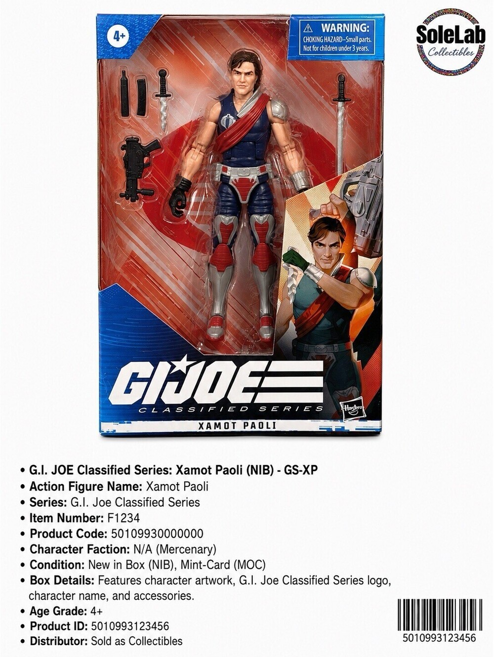 G.I. Joe Classified Series Xamot Paoli #45 Cobra 6” Figure Hasbro NEW SEALED